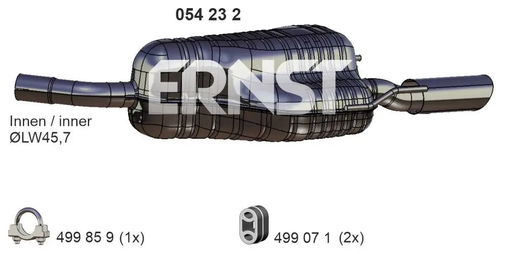 Zadní tlumič výfuku ERNST 054232