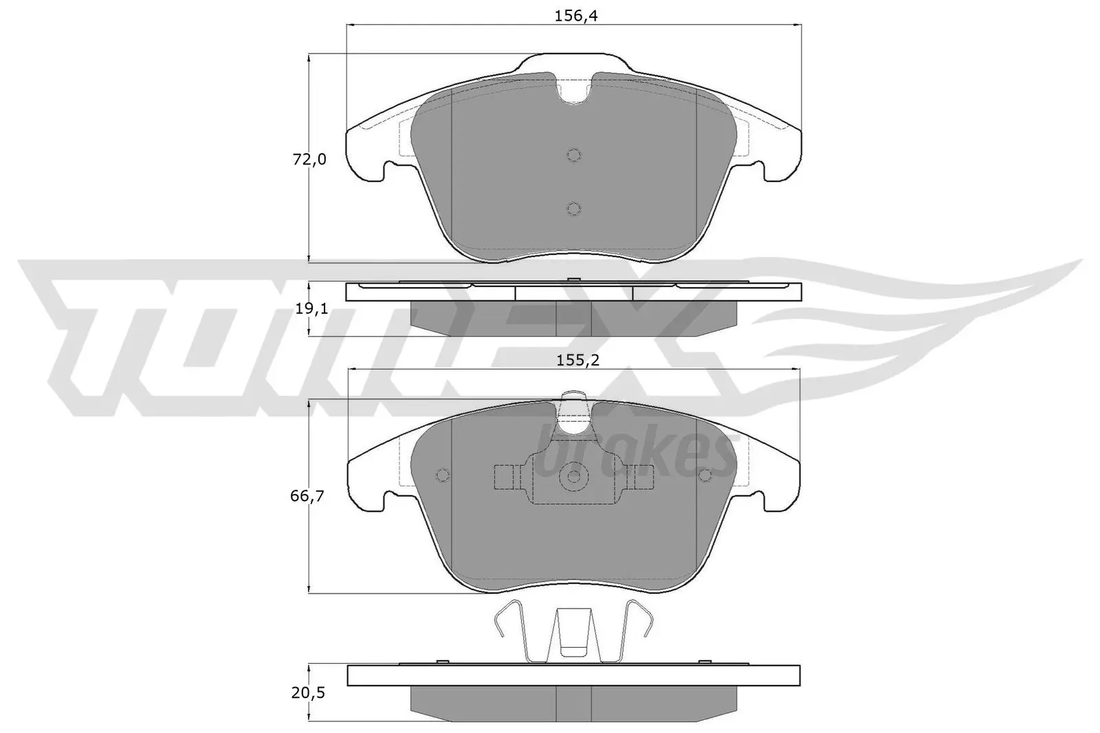 Sada brzdových destiček, kotoučová brzda TOMEX Brakes 14-47