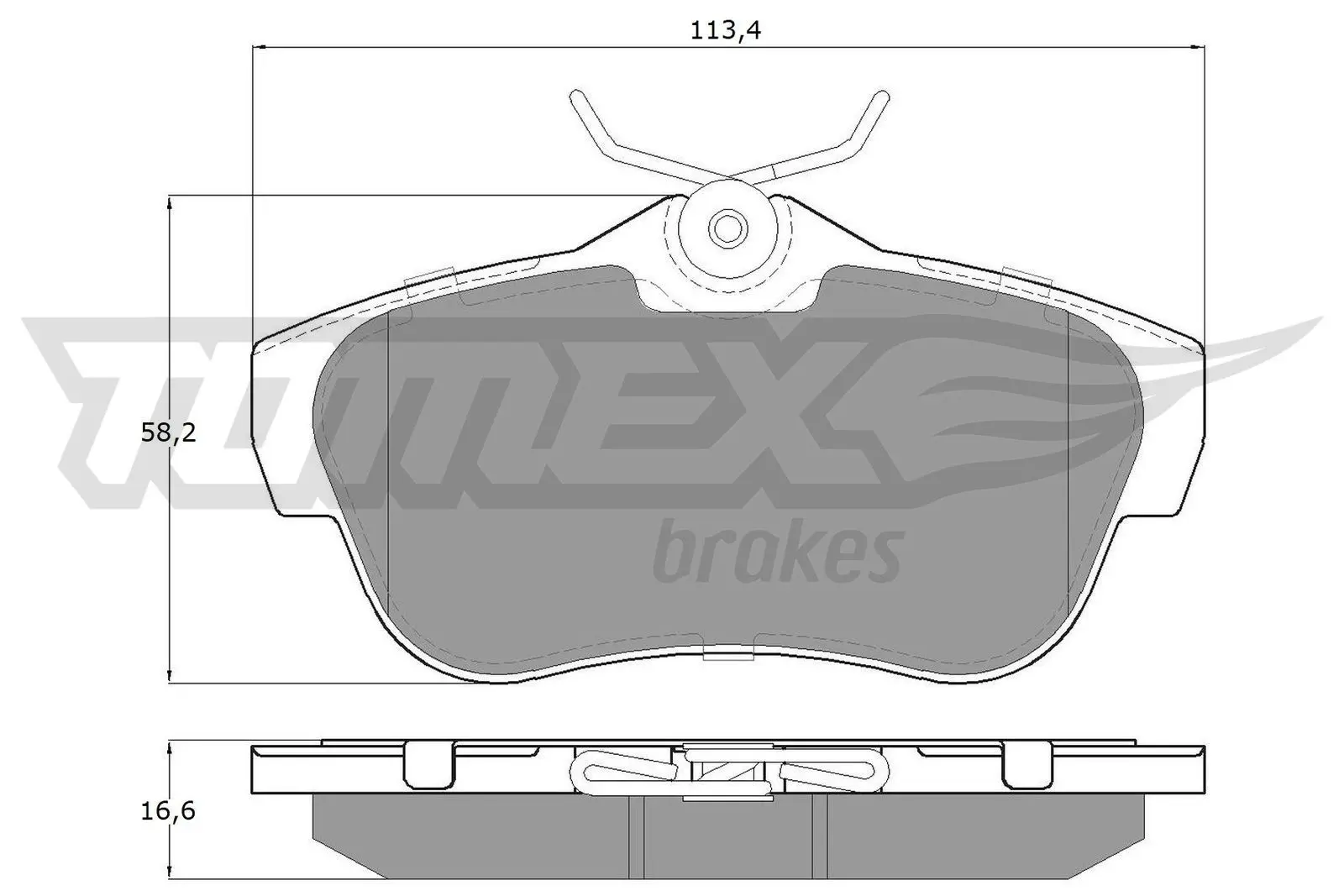 Sada brzdových destiček, kotoučová brzda TOMEX Brakes 15-94