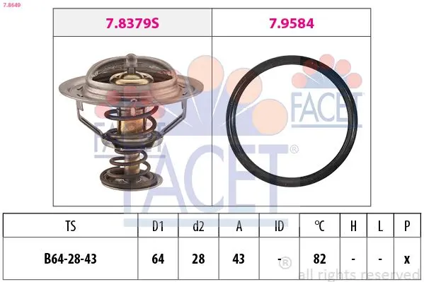 Termostat, chladivo FACET 7.8649