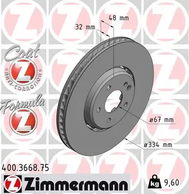 Brzdový kotouč ZIMMERMANN 400.3668.75