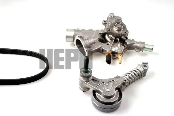 Vodní pumpa + klínový žebrový řemen HEPU PK03341