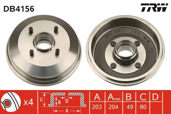 TRW Brzdový buben DB4156