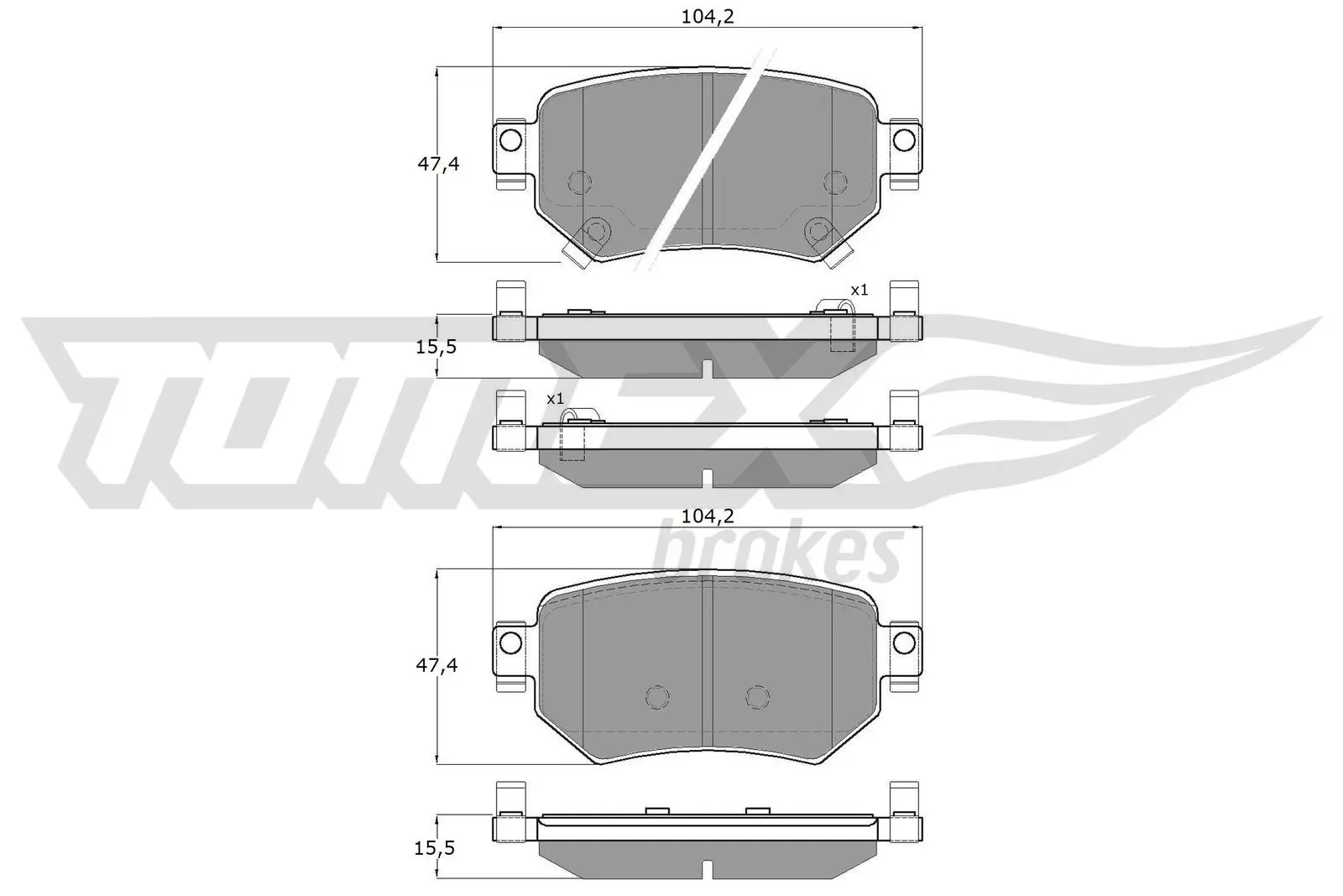 Sada brzdových destiček, kotoučová brzda TOMEX Brakes 18-70