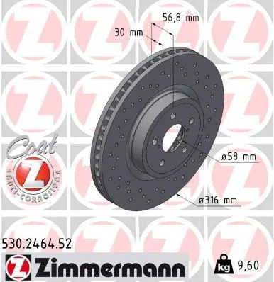 Brzdový kotouč ZIMMERMANN 530.2464.52