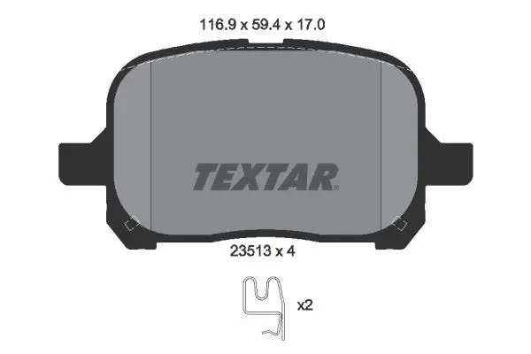 Sada brzdových destiček, kotoučová brzda TEXTAR 2351302