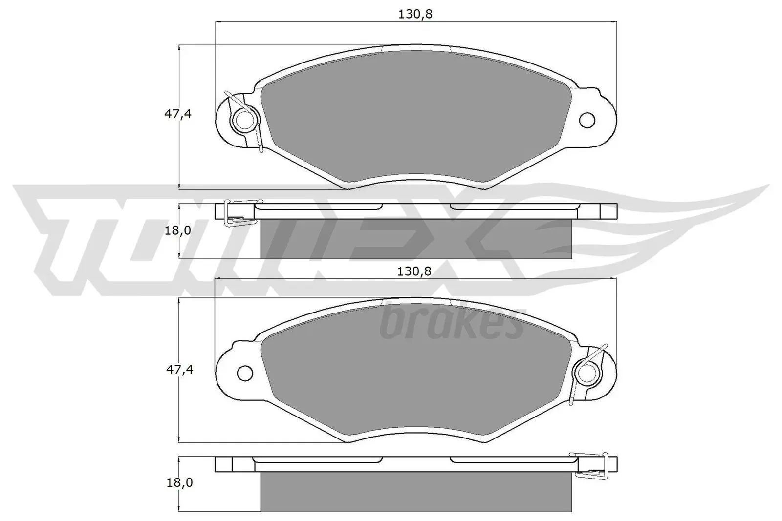 Sada brzdových destiček, kotoučová brzda TOMEX Brakes 11-75