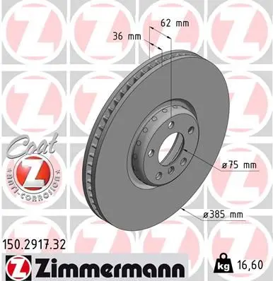 Brzdový kotouč ZIMMERMANN 150.2917.32