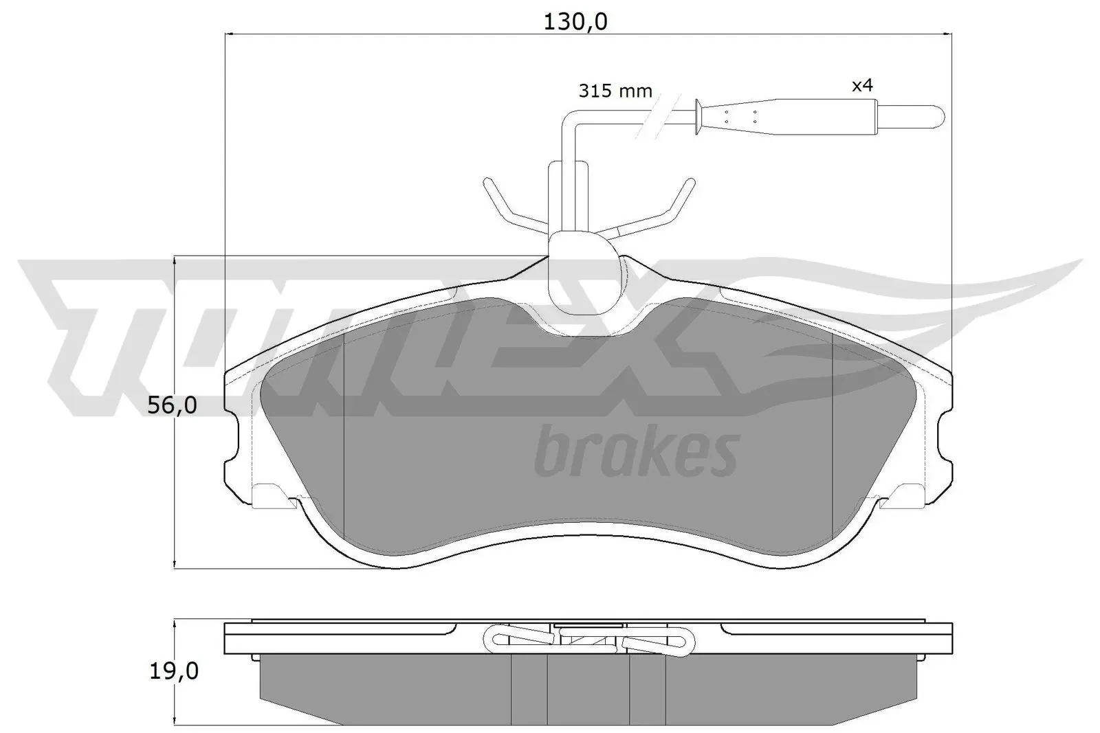 Sada brzdových destiček, kotoučová brzda TOMEX Brakes 11-12