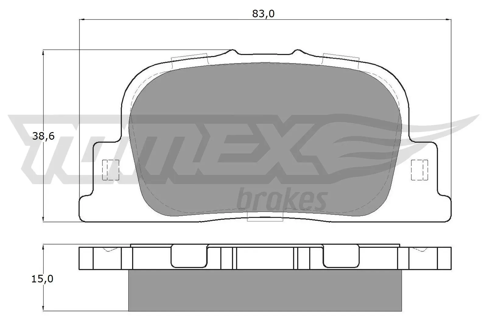 Sada brzdových destiček, kotoučová brzda TOMEX Brakes 13-71