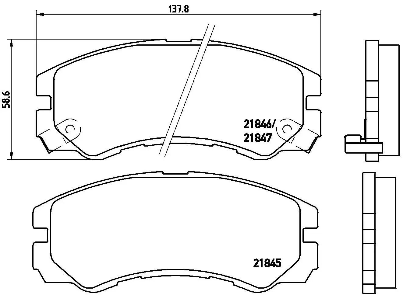 Sada brzdových destiček, kotoučová brzda BREMBO P 59 020