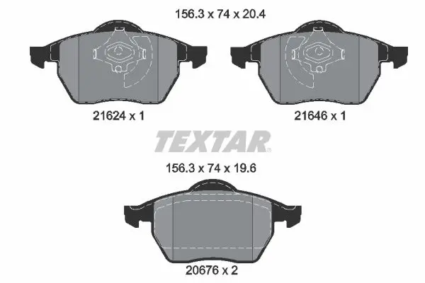 Sada brzdových destiček, kotoučová brzda TEXTAR 2162402