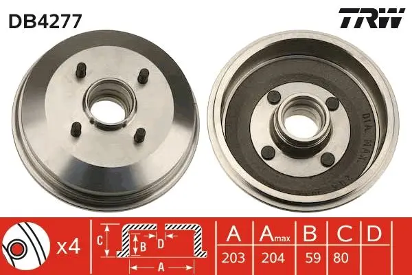 TRW Brzdový buben DB4277