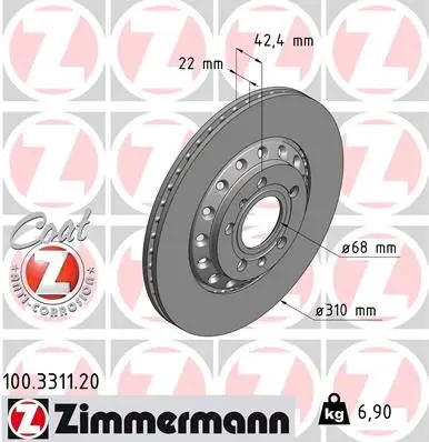 Brzdový kotouč ZIMMERMANN 100.3311.20