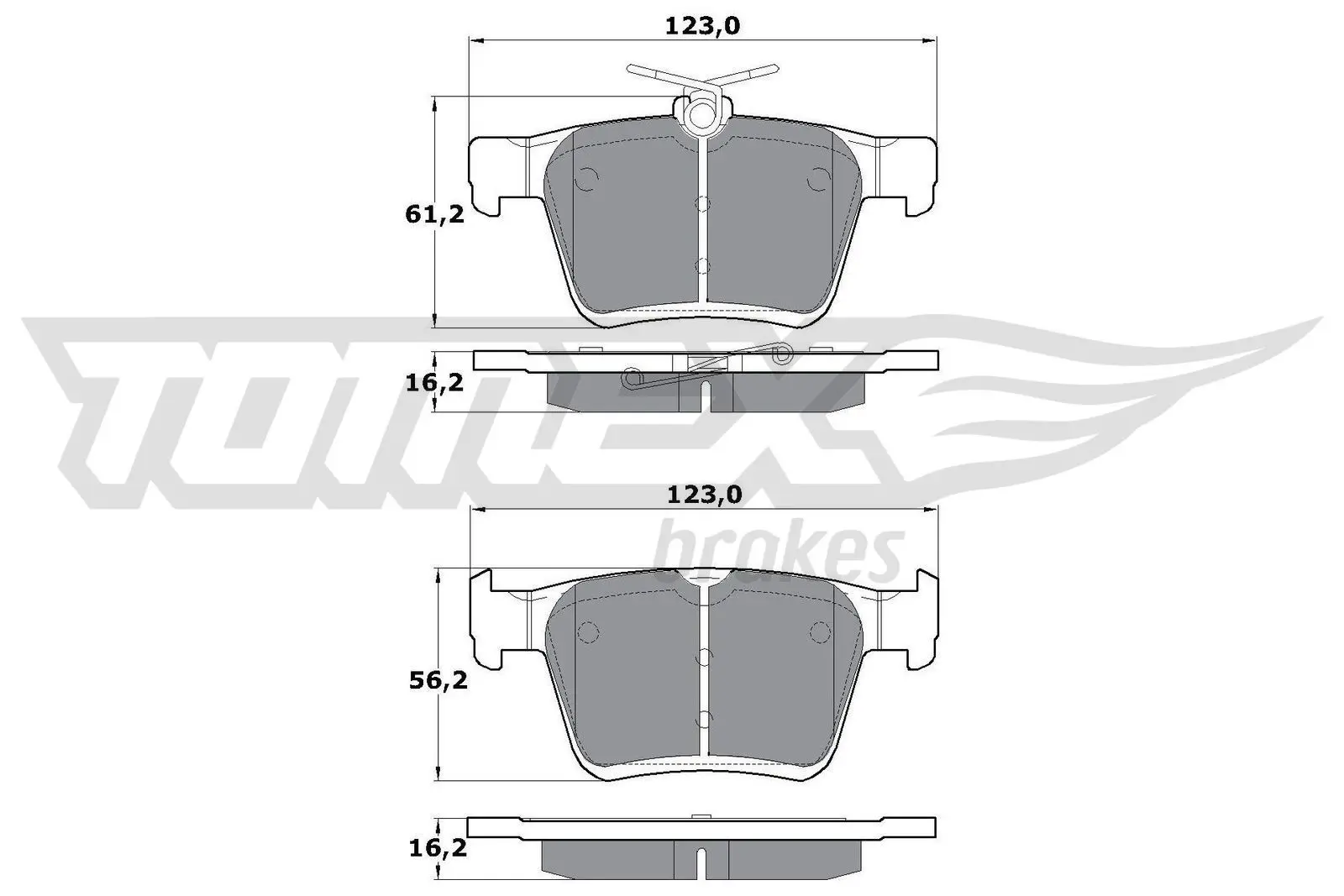 Sada brzdových destiček, kotoučová brzda TOMEX Brakes 17-05