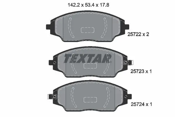 Sada brzdových destiček, kotoučová brzda TEXTAR 2572201