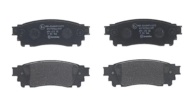 Sada brzdových destiček, kotoučová brzda BREMBO P 83 166
