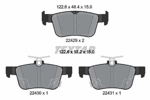 Sada brzdových destiček, kotoučová brzda TEXTAR 2242901