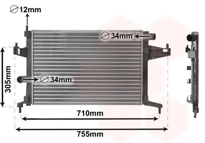 Chladič, chlazení motoru VAN WEZEL 37002306