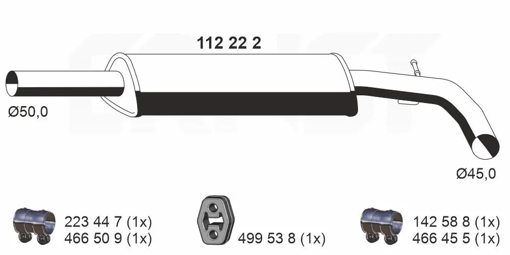 Střední tlumič výfuku ERNST 112222