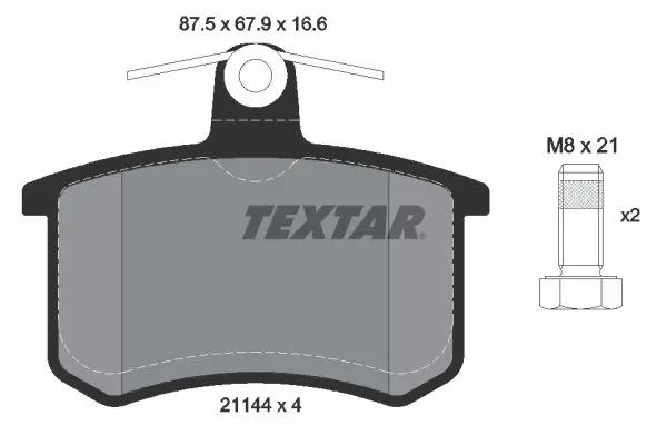 Sada brzdových destiček, kotoučová brzda TEXTAR 2114401