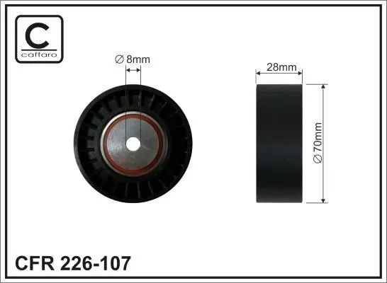 CAFFARO Vratná/vodicí kladka, klínový žebrový řemen 226107