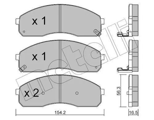 Sada brzdových destiček, kotoučová brzda METELLI 22-0374-0
