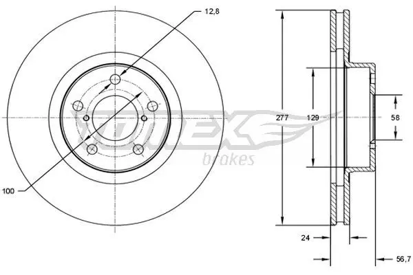 Brzdový kotouč TOMEX Brakes TX 71-51