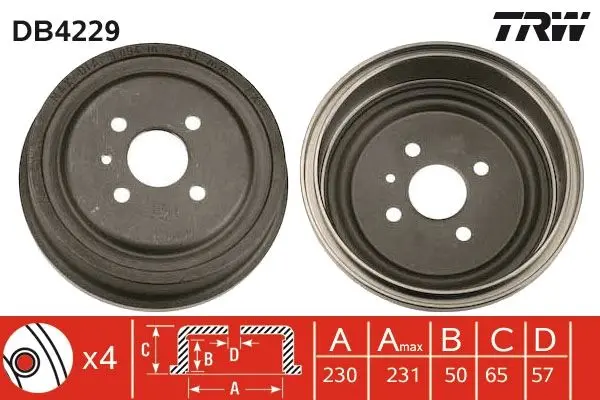 TRW Brzdový buben DB4229