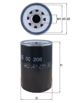 Olejový filtr MAHLE OC 206
