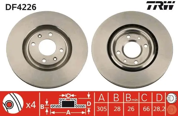 Brzdový kotouč TRW DF4226