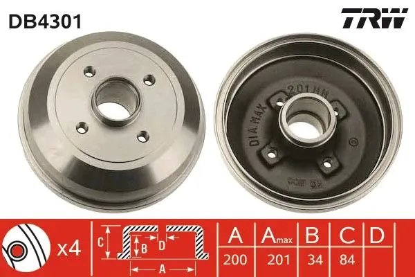 Brzdový buben TRW DB4301