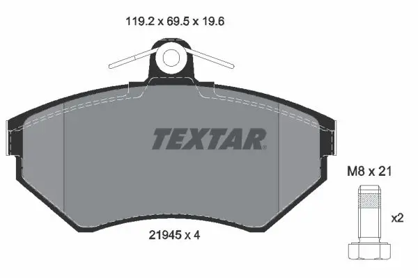 TEXTAR Sada brzdových destiček, kotoučová brzda 2194503