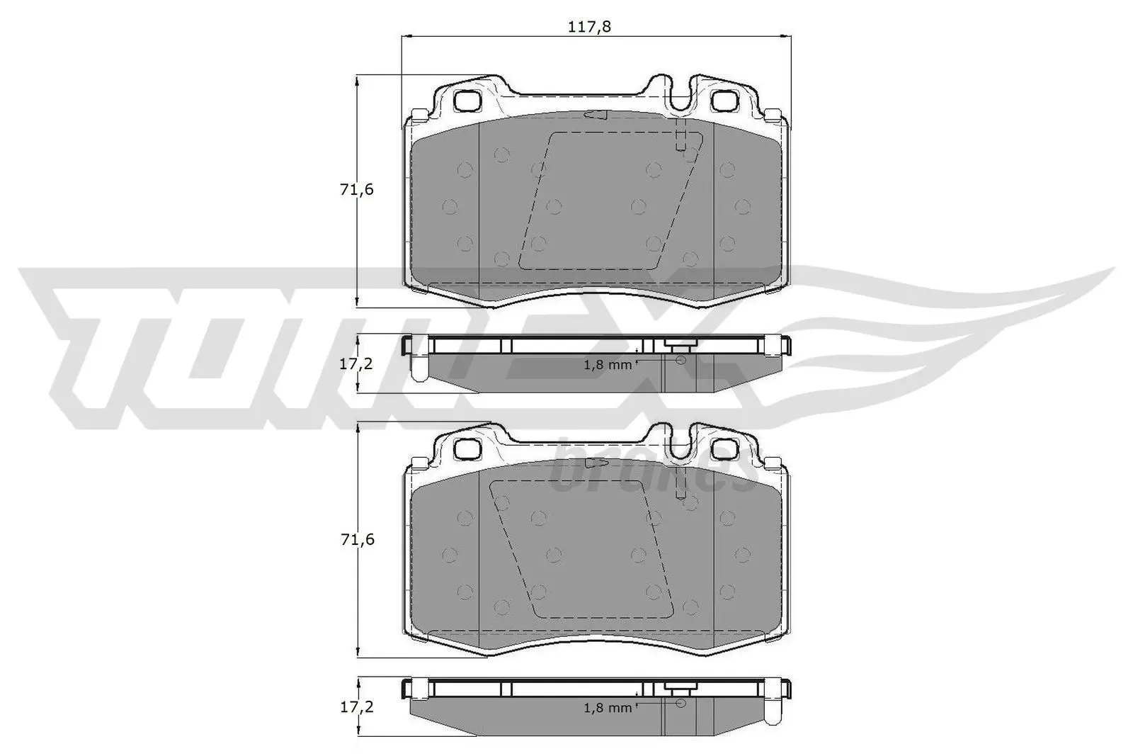 Sada brzdových destiček, kotoučová brzda TOMEX Brakes 12-81