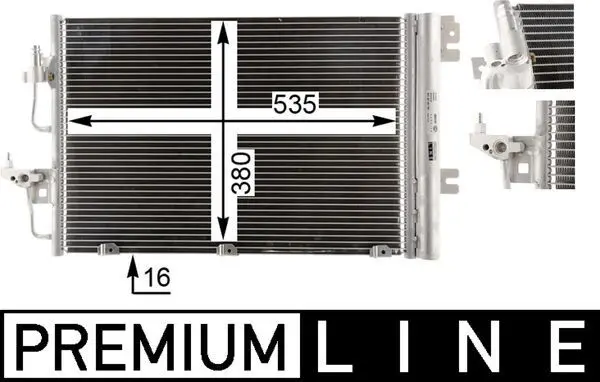 MAHLE ORIGINAL Kondenzátor, klimatizace AC 377 000P