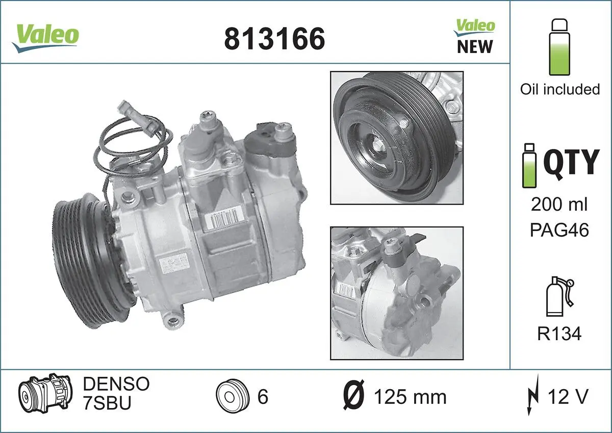 Kompresor, klimatizace VALEO 813166