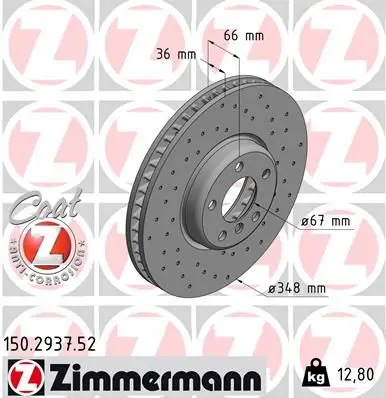 Brzdový kotouč ZIMMERMANN 150.2937.52