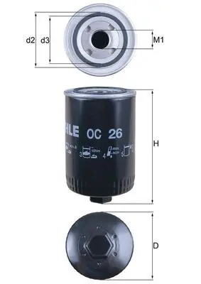MAHLE ORIGINAL Olejový filtr OC26