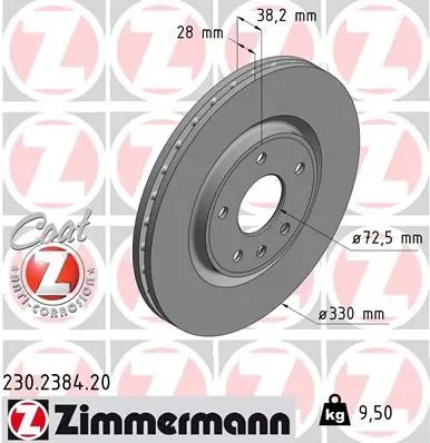 Brzdový kotouč ZIMMERMANN 230.2384.20