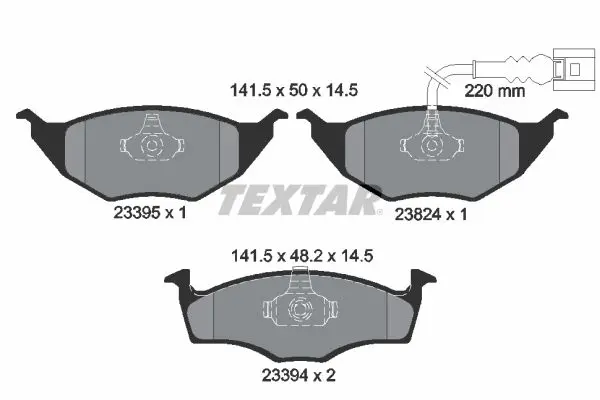 TEXTAR Sada brzdových destiček, kotoučová brzda 2339502