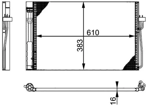 Kondenzátor, klimatizace MAHLE AC 345 000P
