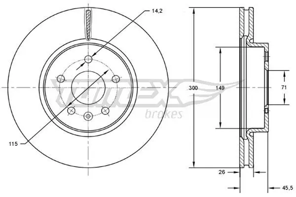 Brzdový kotouč TOMEX Brakes TX 72-53