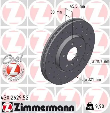 Brzdový kotouč ZIMMERMANN 430.2629.52