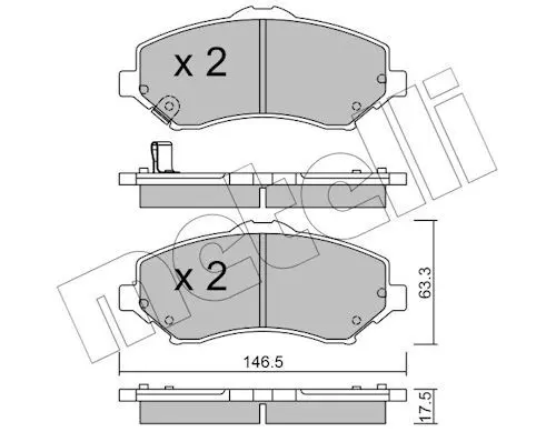 Sada brzdových destiček, kotoučová brzda METELLI 22-0862-0