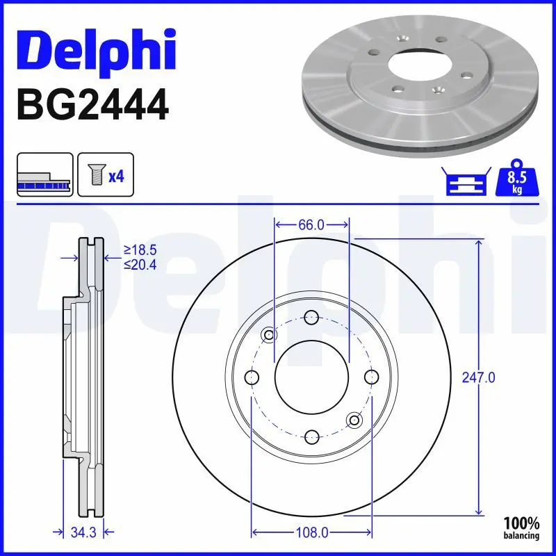 Brzdový kotouč DELPHI BG2444