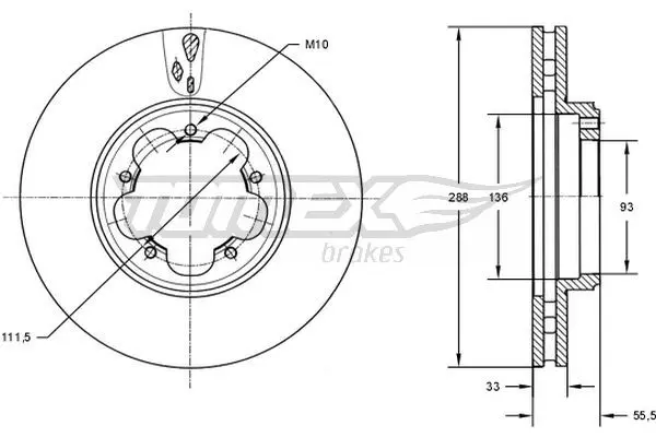 Brzdový kotouč TOMEX Brakes TX 73-11