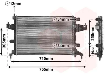 VAN WEZEL Chladič, chlazení motoru 37002303