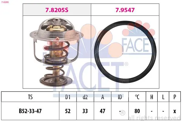 Termostat, chladivo FACET 7.8205