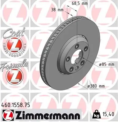 Brzdový kotouč ZIMMERMANN 460.1558.75