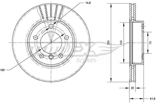 Brzdový kotouč TOMEX Brakes TX 71-02